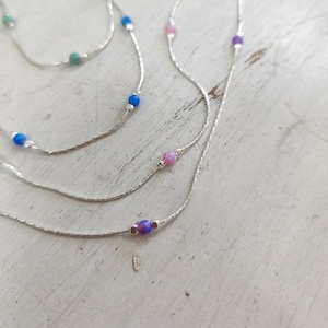 Dainty Choker Necklace, Opal Choker necklace, simple choker, Silver choker necklace, Opal necklace, Protection necklace, Silver opal choker image 9