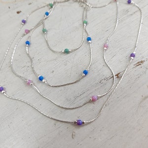 Dainty Choker Necklace, Opal Choker necklace, simple choker, Silver choker necklace, Opal necklace, Protection necklace, Silver opal choker image 8
