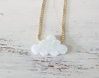 Opal cloud necklace,Opal Jewelry, White Opal necklace,Opal necklace,Cloud opal necklace,Opal Gold Necklace