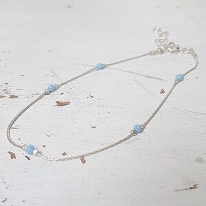 Dainty Choker Necklace, Opal Choker necklace, simple choker, Silver choker necklace, Opal necklace, Protection necklace, Silver opal choker image 3