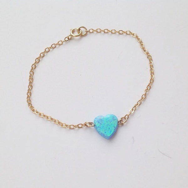 Gold Plated Opal Peach Heart Bracelet