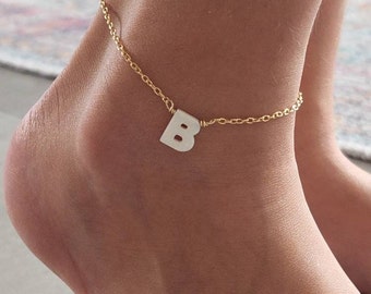 Initial Opal Anklet, Personalized Anklet, Opal Ankle Bracelet