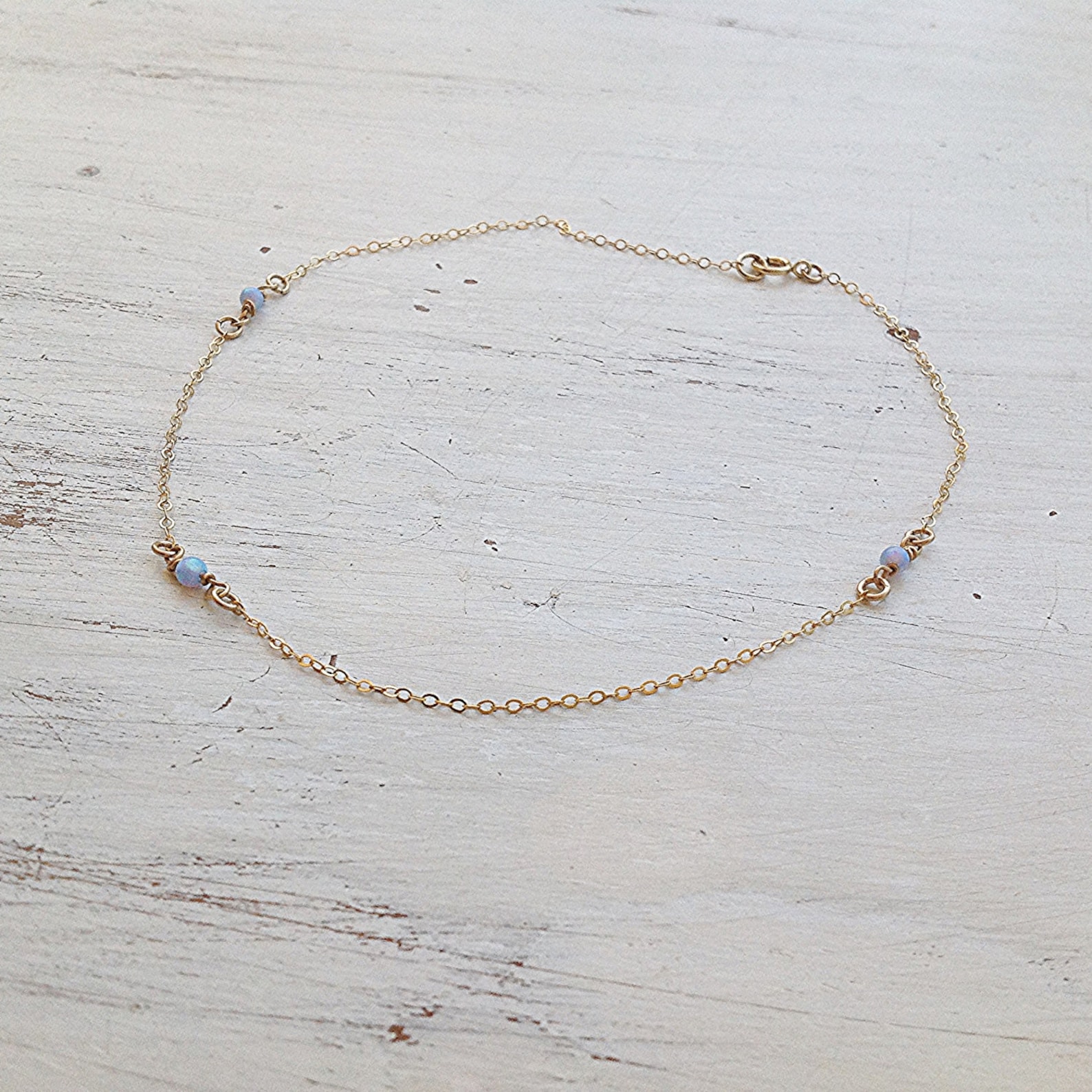 Opal Ankletgold Ankletbeach Jewelryopalankle Braceletopal Etsy