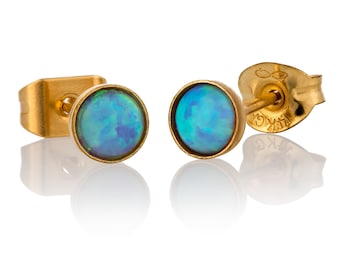 Minimalist Opal earrings,Tiny Opal Earrings,4mm Opal Stud Earrings,Gold Filled Studs,Opal Silver Earrings,Gift for her,Opal jewelry gift