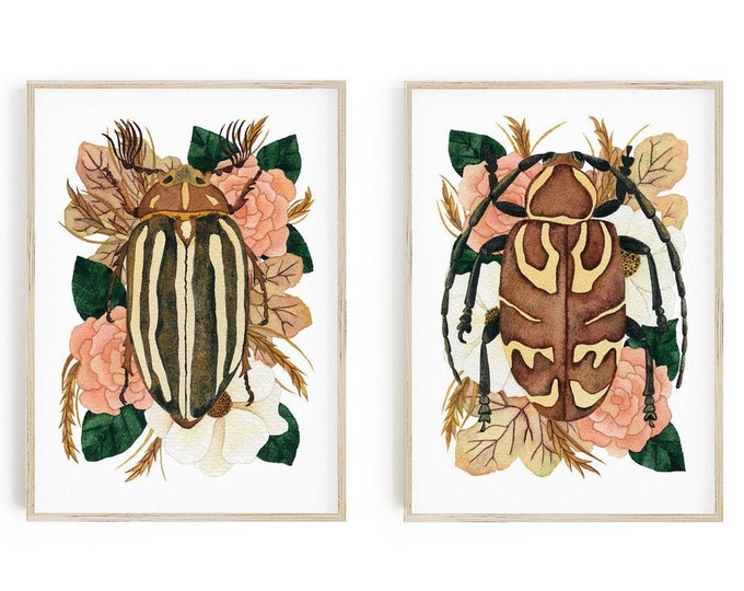 Insect Print Pair of Original Watercolor Painting