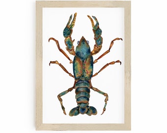 Crawfish Art Print for Lake House Wall Art