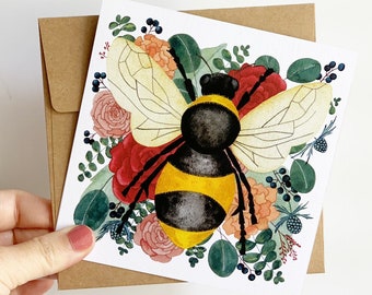 Bee Card or Honey Bee note cards for Bee Birthday gift