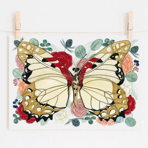 Butterfly Art Print, Naturalist Wall Art, Lake House decor