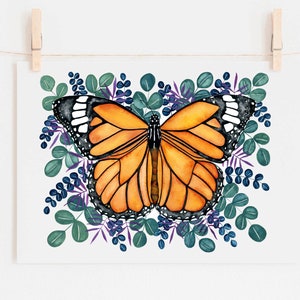 Butterfly Art Print for Wall Art, Monarch Butterfly