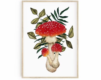 Amanita Muscaria Magic Mushroom Print