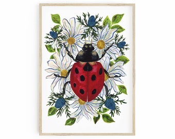 Ladybug Prints for Decor or Phi Mu Gift