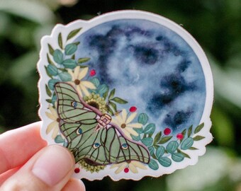 Moon Sticker of Celestial Decal, Cute laptop sticker, Car sticker
