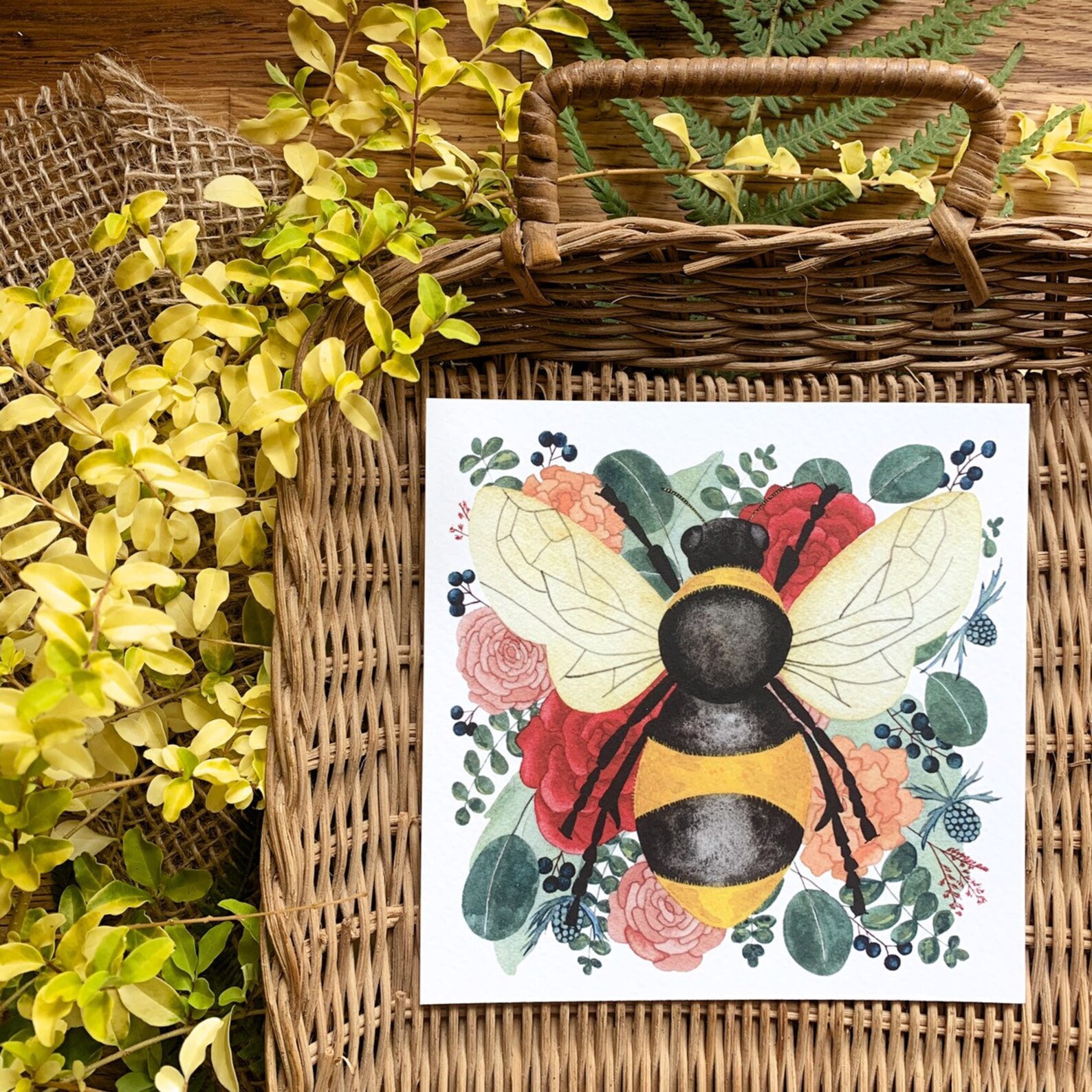 Bee Card or Honey Bee Note Cards for Bee Birthday Gift Etsy