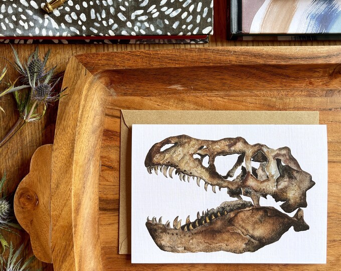 Dinosaur Card of T rex Dinosaur Skull