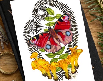 Peacock Butterfly Mushroom Print