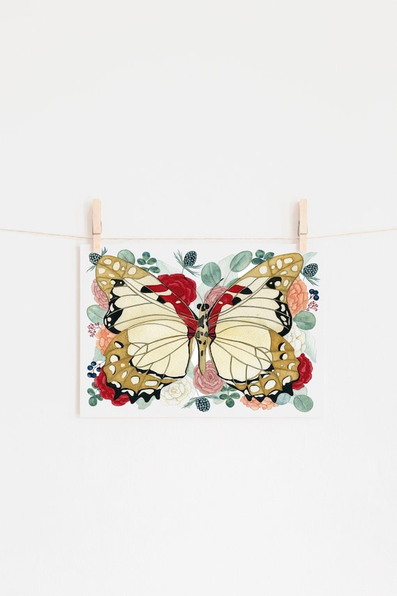Butterfly Art Print, Naturalist Wall Art, Lake House decor