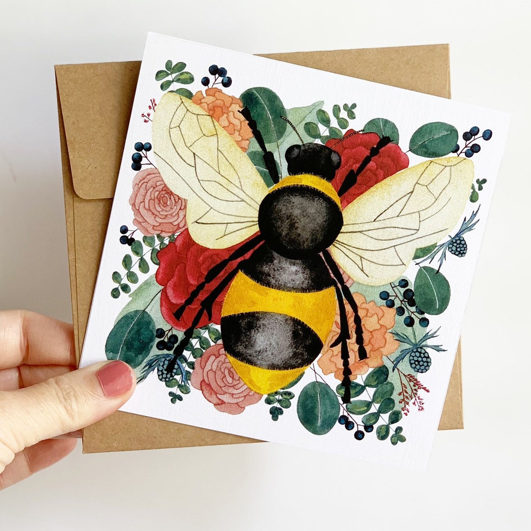 Bee Card or Honey Bee Note Cards for Bee Birthday Gift Etsy