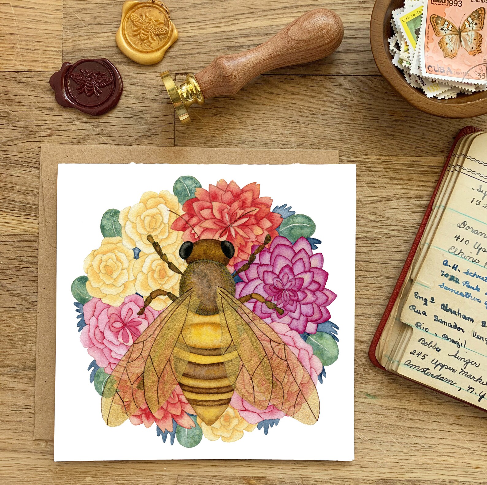 Bee Note Cards Set Bee Stationery or Bee Thank You Card Etsy UK