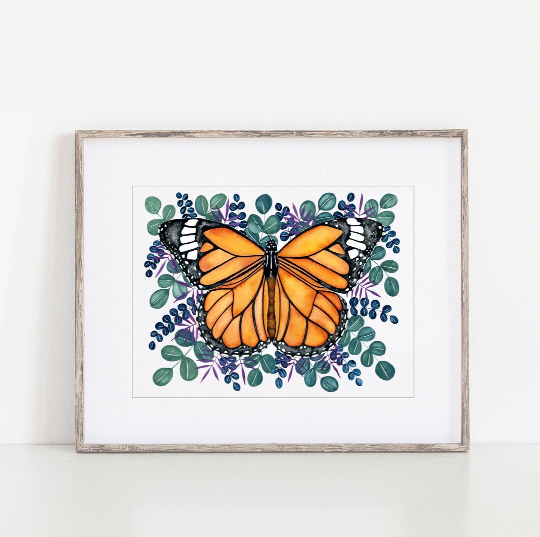 Monarch Butterfly Art Print for Wall Art, Lake House Decor - Etsy