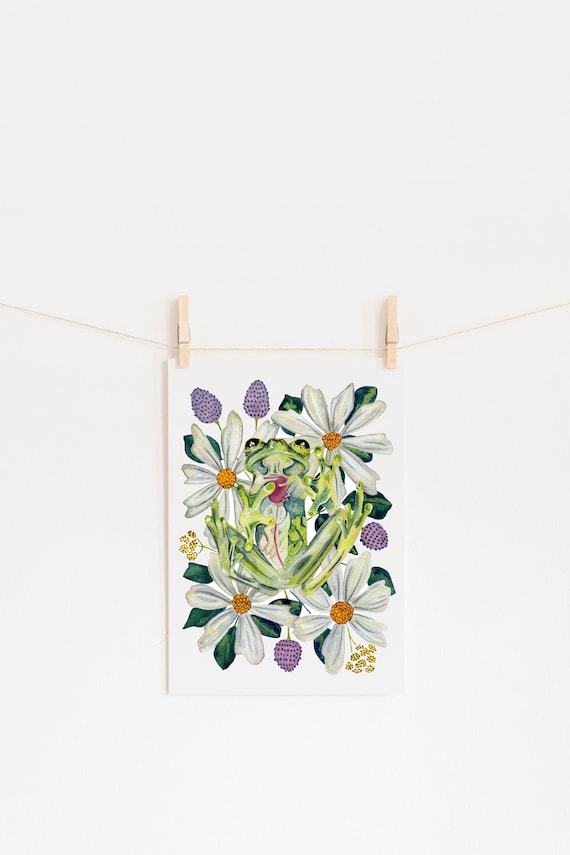 Frog Print for Glass Frog Wall Art