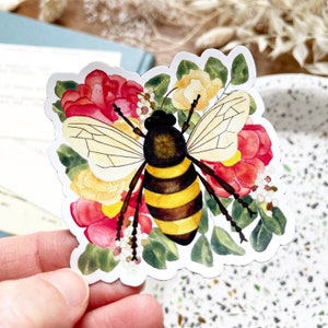 Honey Bee Sticker, Vinyl Decal, Cute laptop sticker, cup decal for women, Car sticker, Nature decal