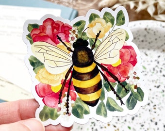 Honey Bee Sticker, Vinyl Decal, Cute laptop sticker, cup decal for women, Car sticker, Nature decal