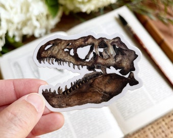 Dinosaur Skull Sticker of Coffee Mug Decal