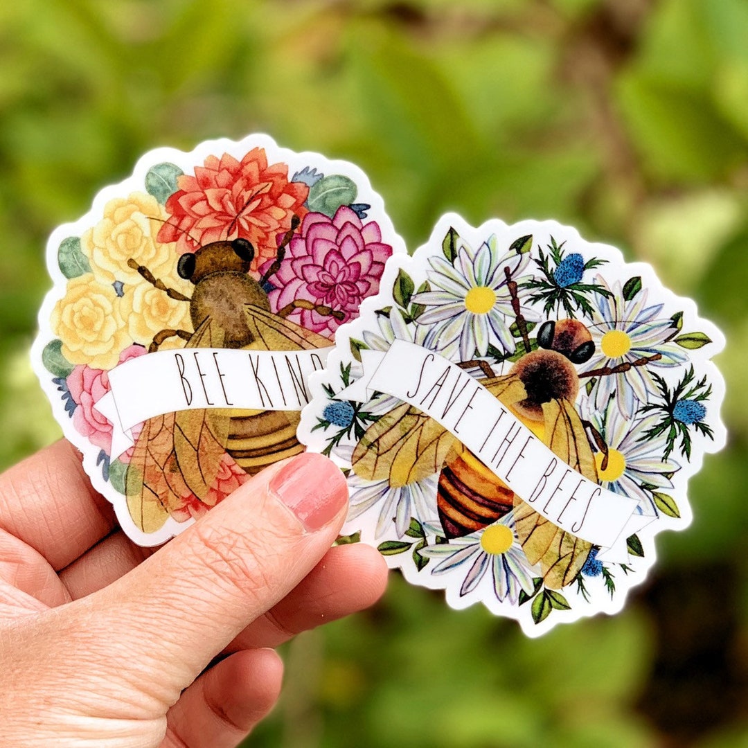 Bee Sticker Save the Bees Vinyl Sticker Pack or Water Bottle Decal - Etsy