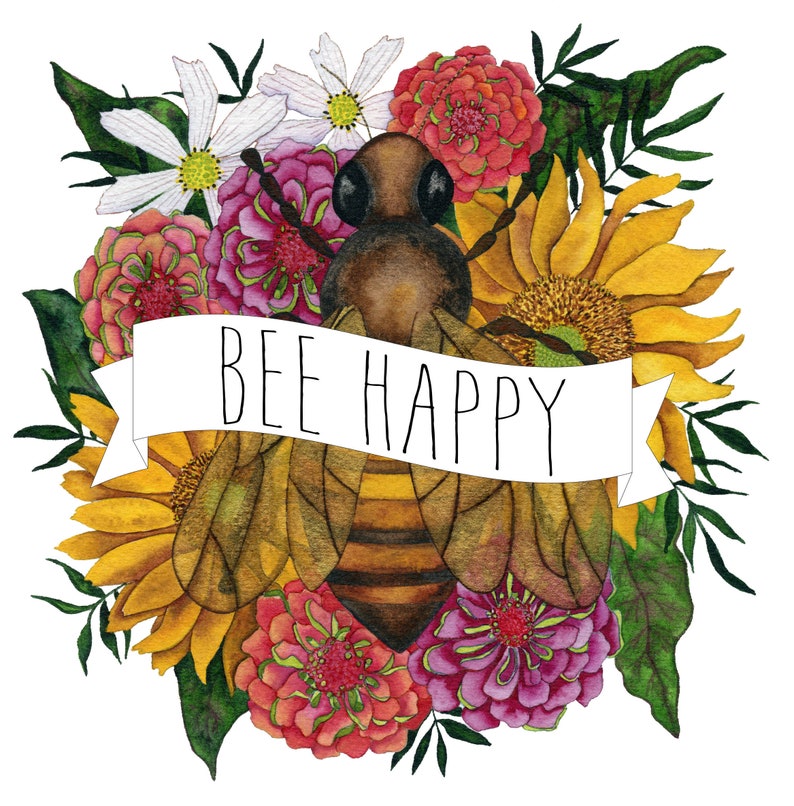 Mini Note Cards Bee Happy Mini Birthday Cards for Beekeeper gift