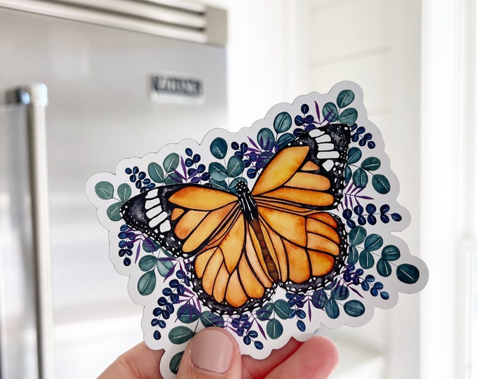Monarch Butterfly Car Magnet, Flower Diswasher