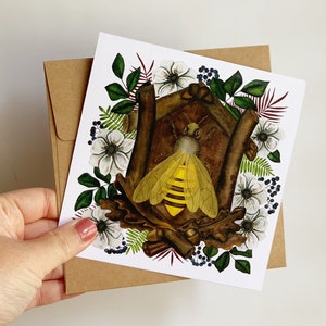Bee Card or Honey Bee notecards for Beekeeper gift or Bee Birthday