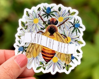 Save the Bees Sticker: Honey Bee Vinyl Decal