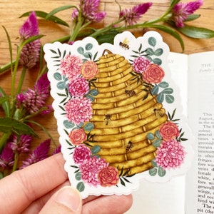 Bee Hive or Bee Skep Honey Bee Decal