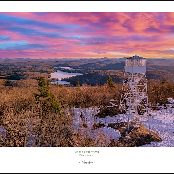 Adirondack Landscape - Mt Arab Fire Tower landscape art print