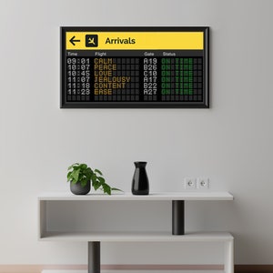 Airport Departure and Arrival Board Positive & Negative Emotions Artwork Print image 2