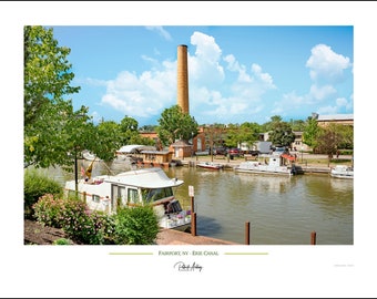 Erie Canal Fairport Panorama - Historic Waterway View