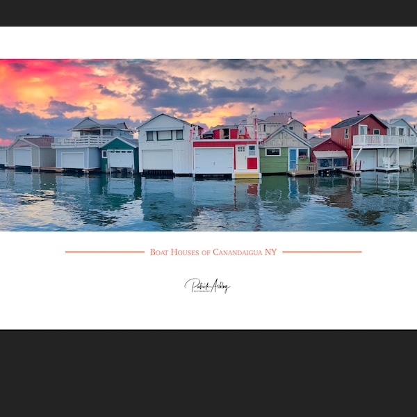 Boat Houses of Canandaigua - landscape art print