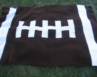 Football Blanket/ Crochet Football Afghan/ Football Throw/Sports Décor/ Knit Blanket/ Knitted Throw/ Gift for Him/ Soccer Blanket