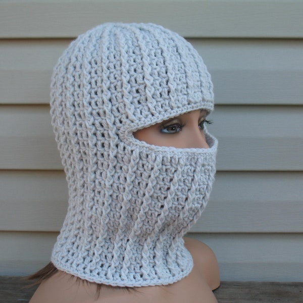 Crochet Balaclava hat/ Unisex Winter Full Face Mask For Women Men/ Knit Ribbed Face Cover/ Handmade Face Covering Hat/ Fall Beanie/ Ski Mask