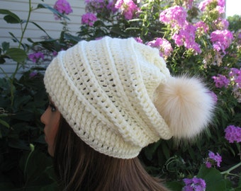 Slouchy Hat/ Unisex Oversized Slouch beanie/ Crochet Baggy Beanie Tam/ Hat Extra large Knit Slouchy Winter Hat/ Dreadlock Hat Men And Women
