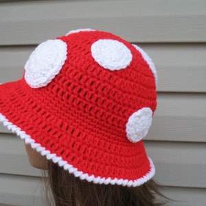 Mushroom Hat/ Crochet Mushroom Sun Hat/ Knit Fairy Hat/  Toadstool Top Crochet Bucket Hat/ Cottage core Accessory/ Unisex Mushroom Hat