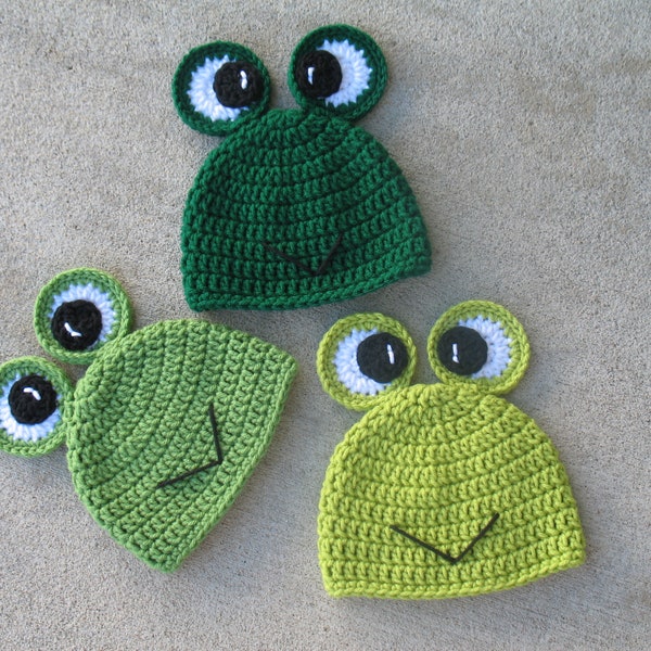 Frog Hat/ Infant Photo Prop/ Baby Photo Prop/ Caleb Frog Hat/ Crochet Animal Hat/ Kids Winter Hat/ Kids Frog Beanie/ Adult Halloween Costume