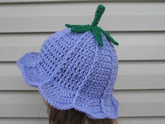 Crochet Tulip Bucket Hat: Lavender Blue Knit Flower Hat - Etsy