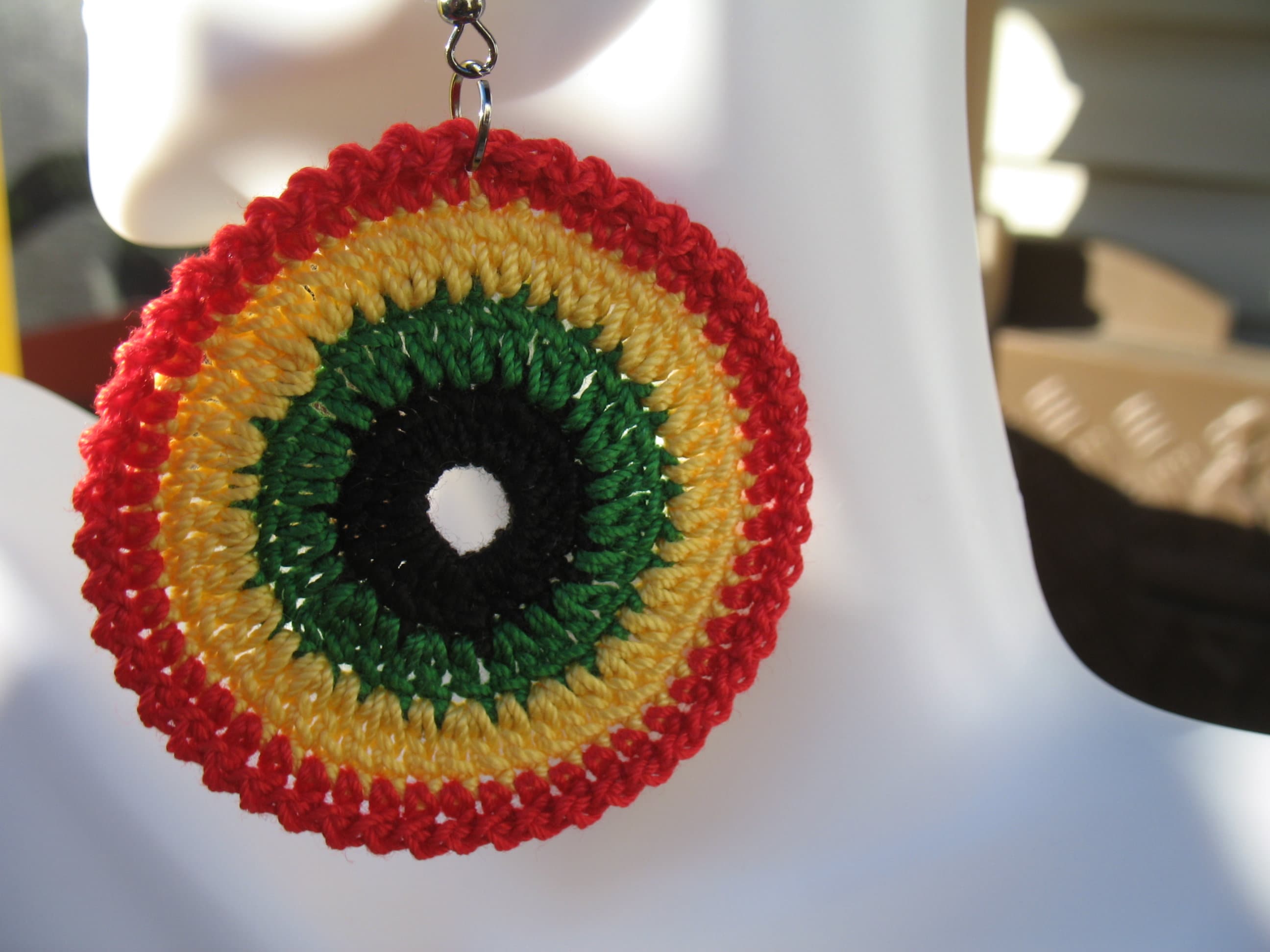 Rasta Earring/ Large Round Rasta Earring/ Circle Rasta Earring/ Rasta ...