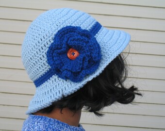 Sombrero de pescador de crochet/Sombrero de sol de punto/Sombrero de ala para mujer/Sombrero de verano/Sombrero de ala ancha/Sombrero de playa/Sombrero de jardín/Sombrero de sol con flores/Regalo para ella