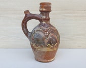 Small pitcher decor, brown ceramic decor, shabby kitchen decor, primitive decor, rustic decr, gift, gift idea, vintage, farm house decor 123
