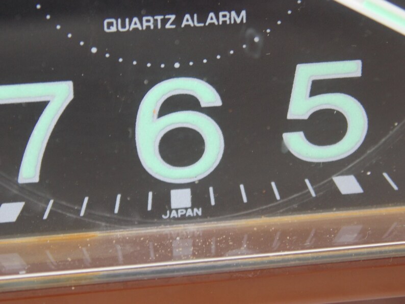 Vintage Rhythm table clock Japan clock working clock Alarm Etsy