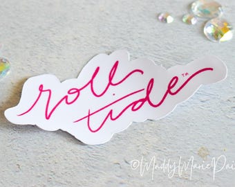 MADDYMARIEPAINTS &quot;Roll Tide®&quot; OFFICIALLY LICENSED University of Alabama® 4.5&quot; Vinyl Sticker | The Original Pink Gameday™
