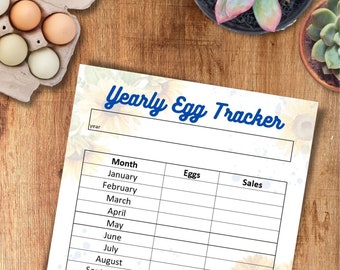 Yearly Egg Tracker - Egg Counting - Chicken Eggs