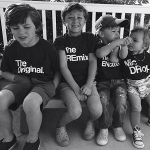 The Original The Remix® Kids T-Shirts | Gift for Twin Sisters | Kid Brother | Little Children | Baby Toddler | Play Time Outfit | Daycare